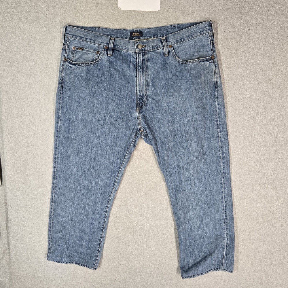 Polo Ralph Lauren Men Jeans 42X32 Blue Denim Hampton Relaxed‎ Straight